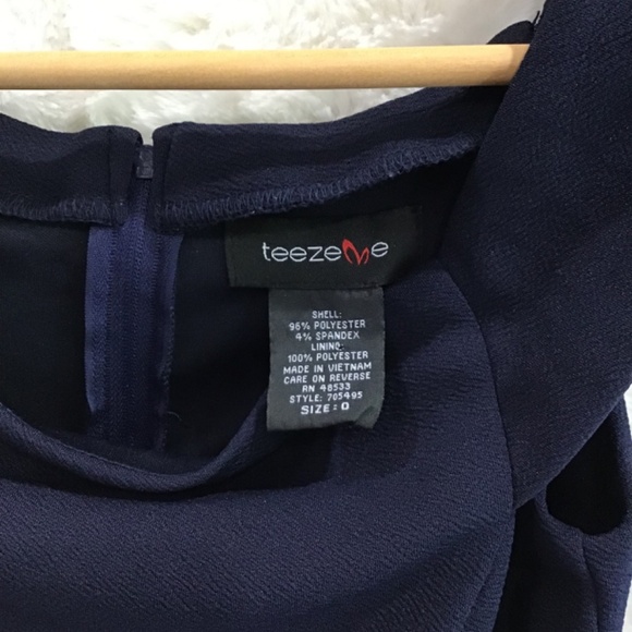 P Teeze Me Women Size 0 Off The Shoulder Maxi Romper Navy Blue White Stripe - Picture 8 of 11